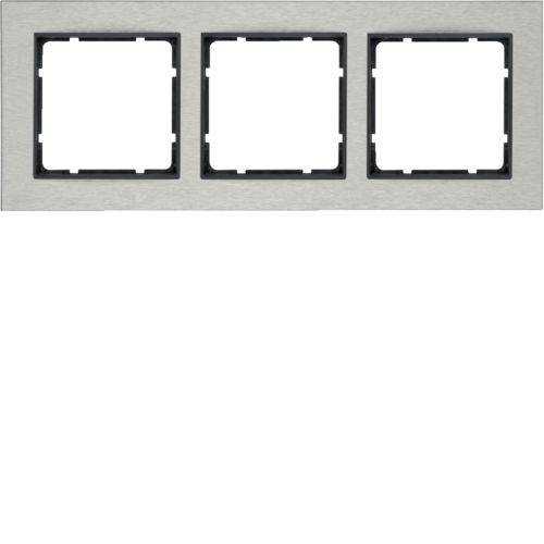 Berker 10233606 Rahmen 3fach waagerecht B.7 Edelstahl/anthrazit Mesch Shop Berker 10233606 Rahmen 3fach waagerecht B.7 Edelstahl/anthrazit Mesch Shop